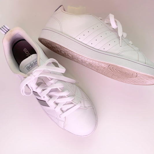 Adidas Grand Court White Silver Sneaker, Size 8.5