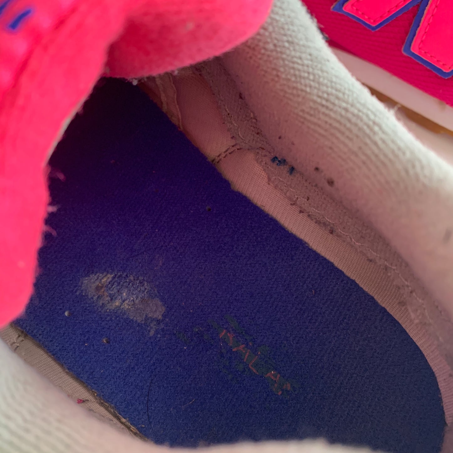 New Balance 574 Pink, Blue, White Sneakers, 7