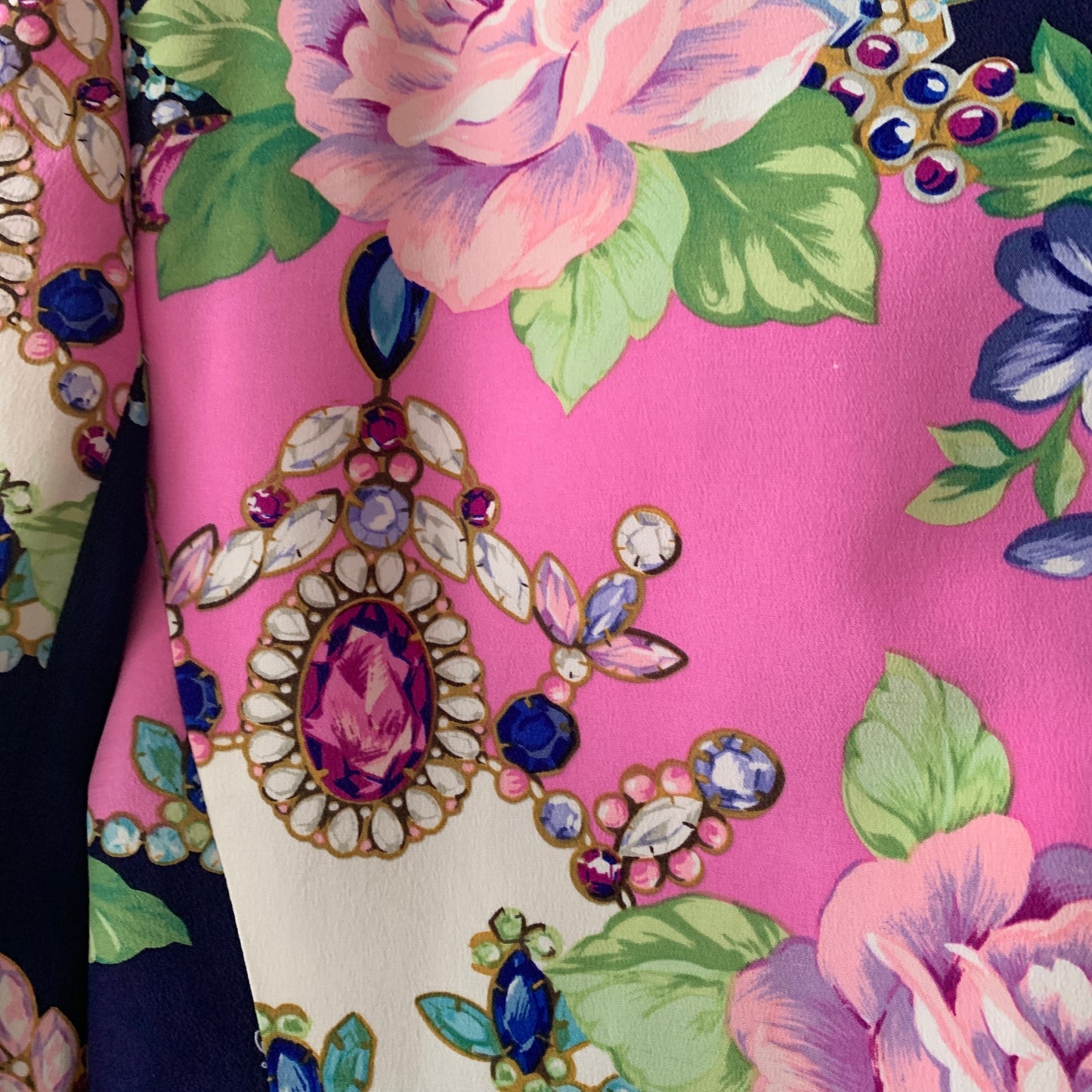 Dana Buchman Jewel Floral Print Silk Blazer