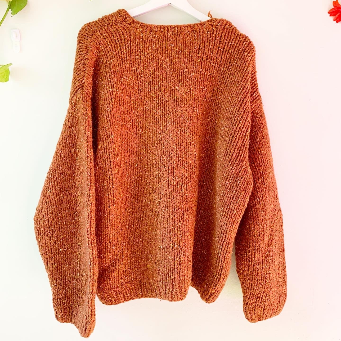 J. Crew Rust Orange Vintage 1990s Wool Sweater, Size large