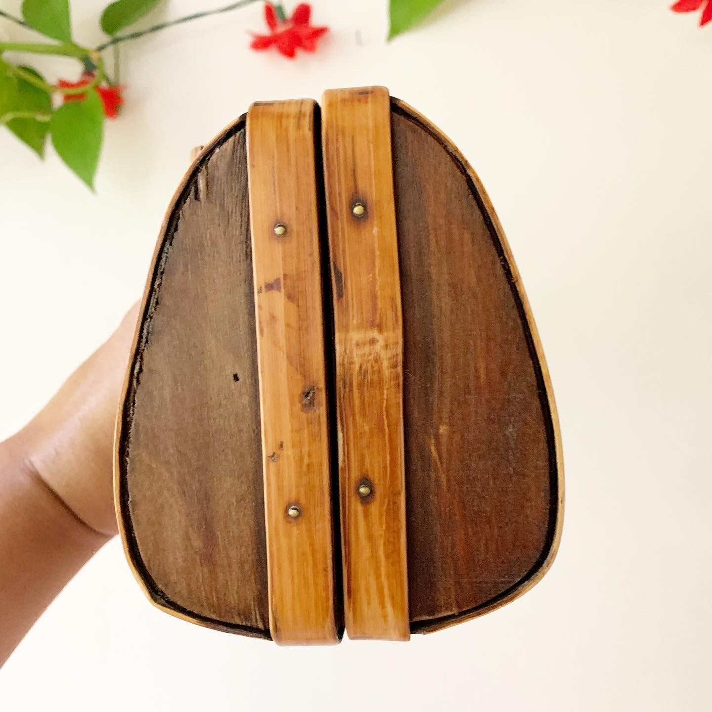 Textured Hard Shell Brown Purse