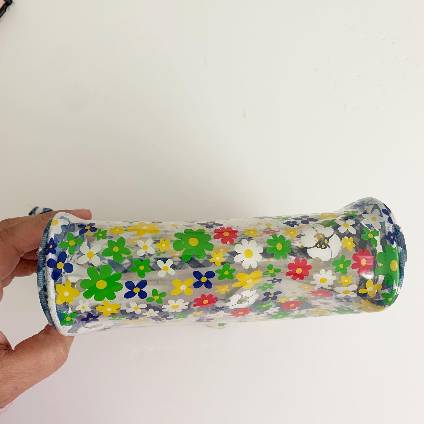 Retro Floral Transparent Makeup Mini Bag
