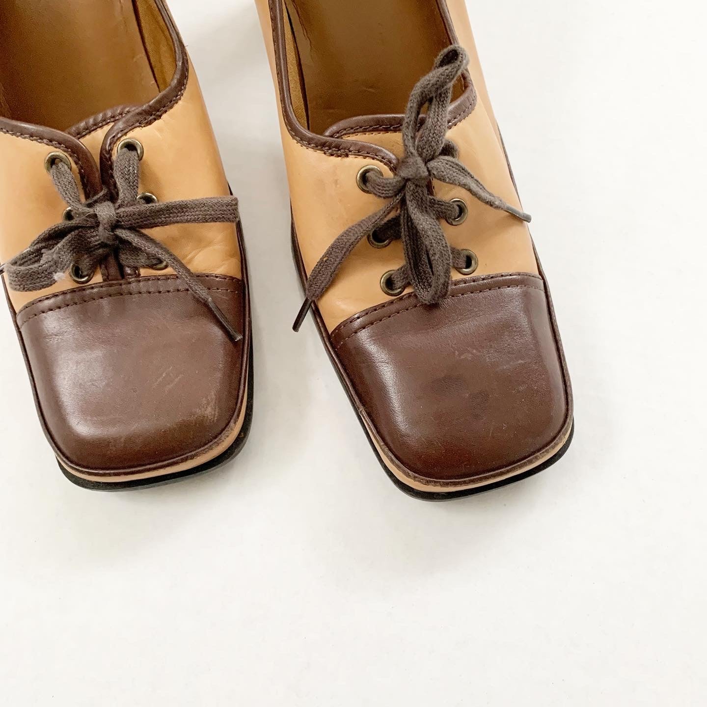 Vintage VS Block Heel, Size 8M, Brown, Tan