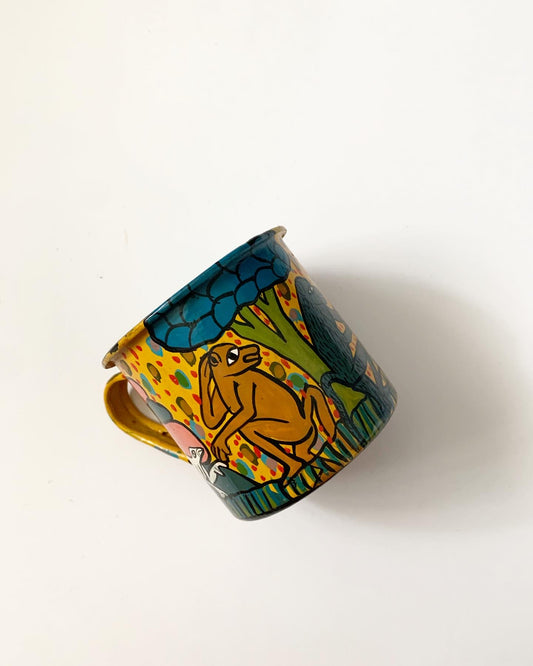 Hand Painted Jungle Animal Print Camper Style Mug