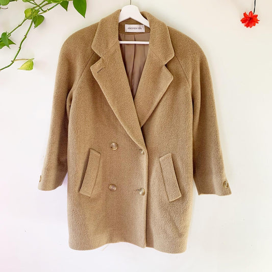 Jones New York Vintage Camel Wool Pea Coat