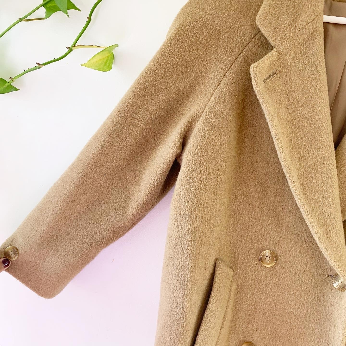 Jones New York Vintage Camel Wool Pea Coat