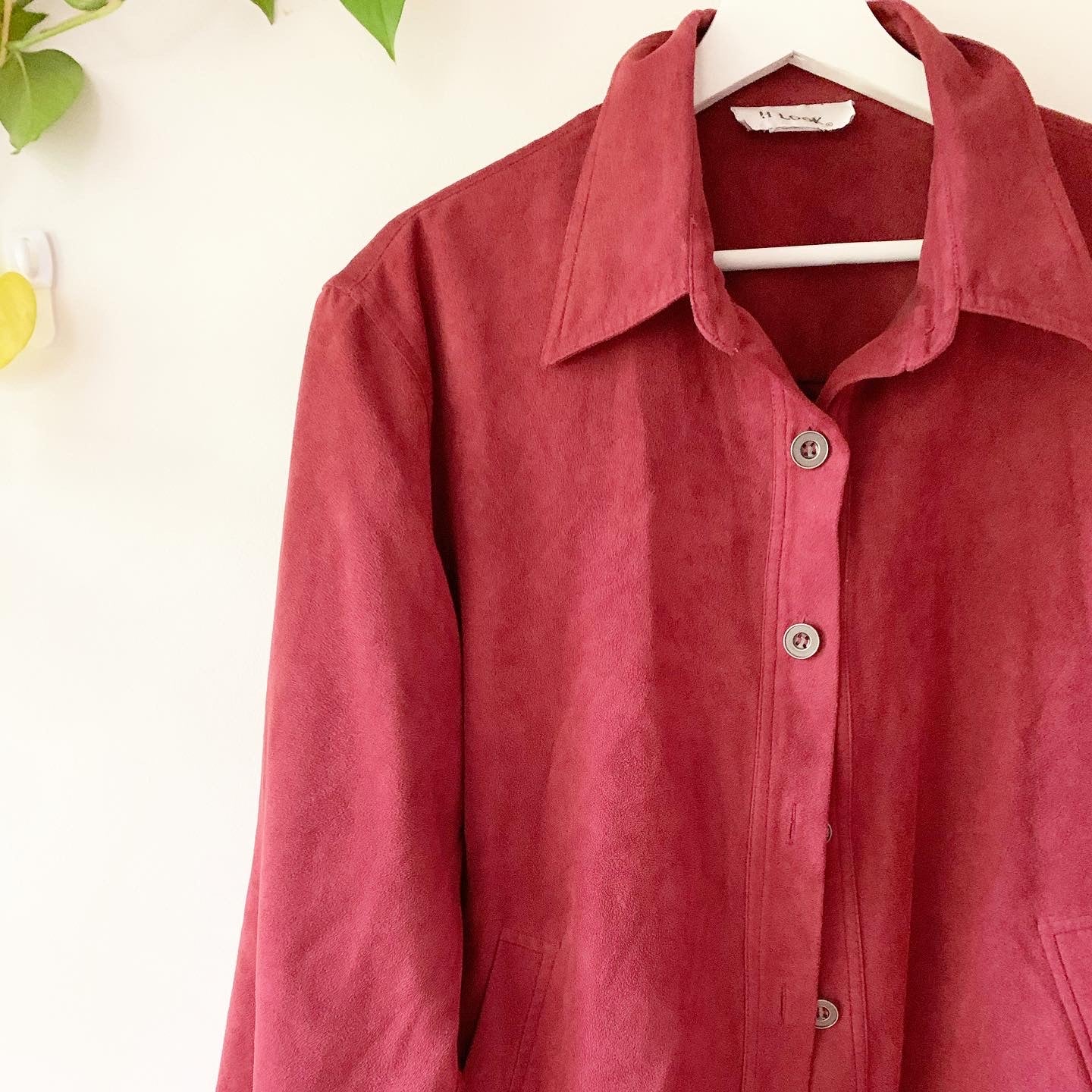H Look Vintage Burgundy Button Down Light Shacket
