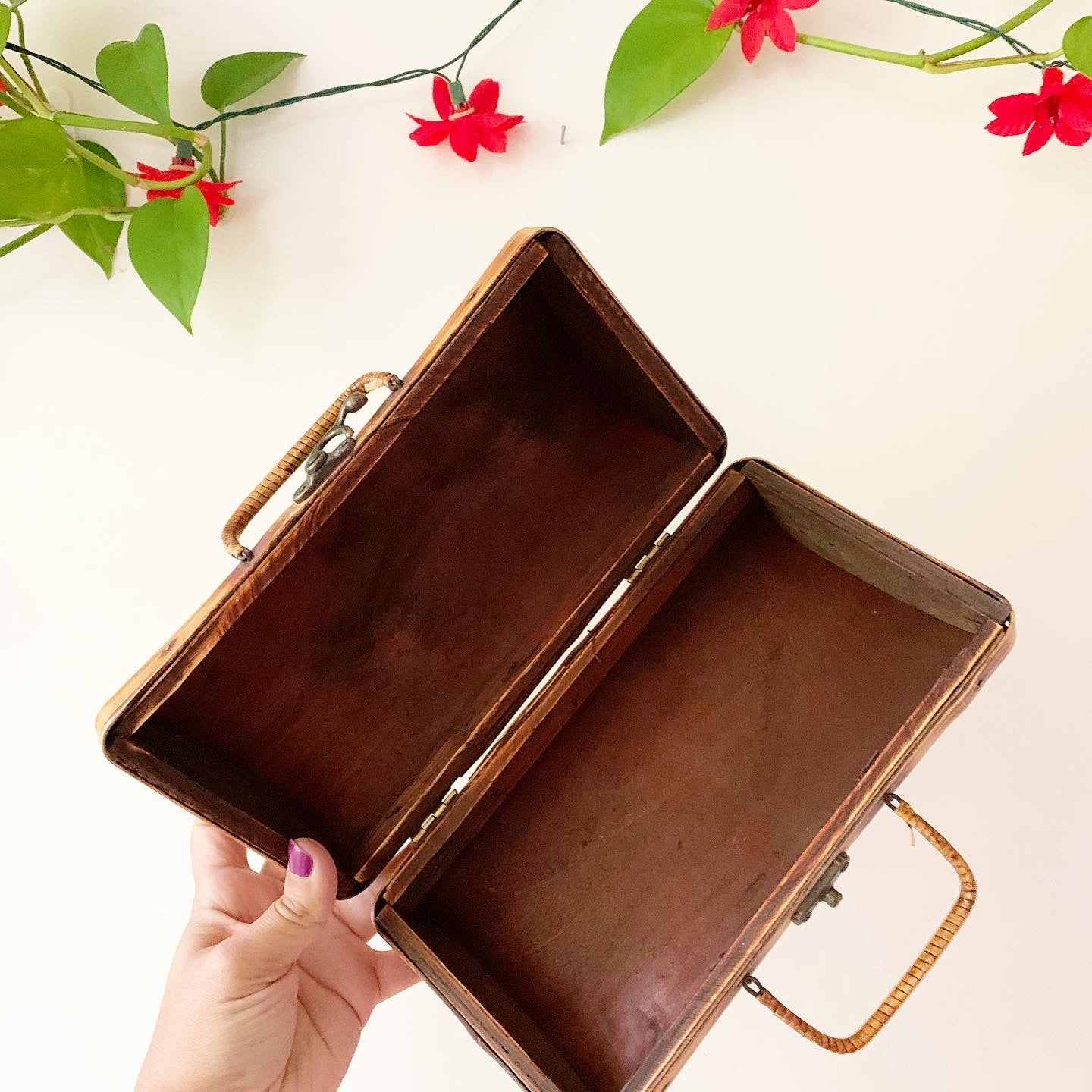 Textured Hard Shell Brown Purse