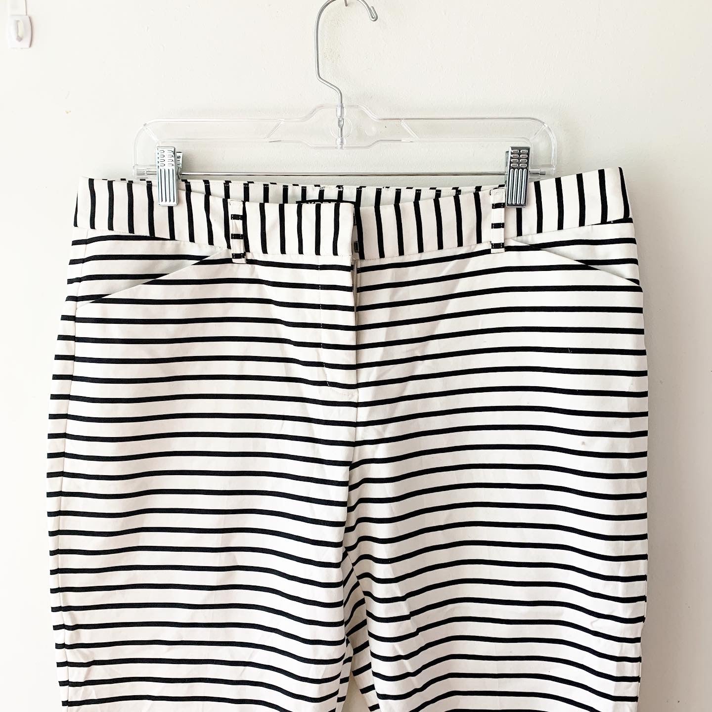 Express Black / White Striped Editor Cropped Pants 12