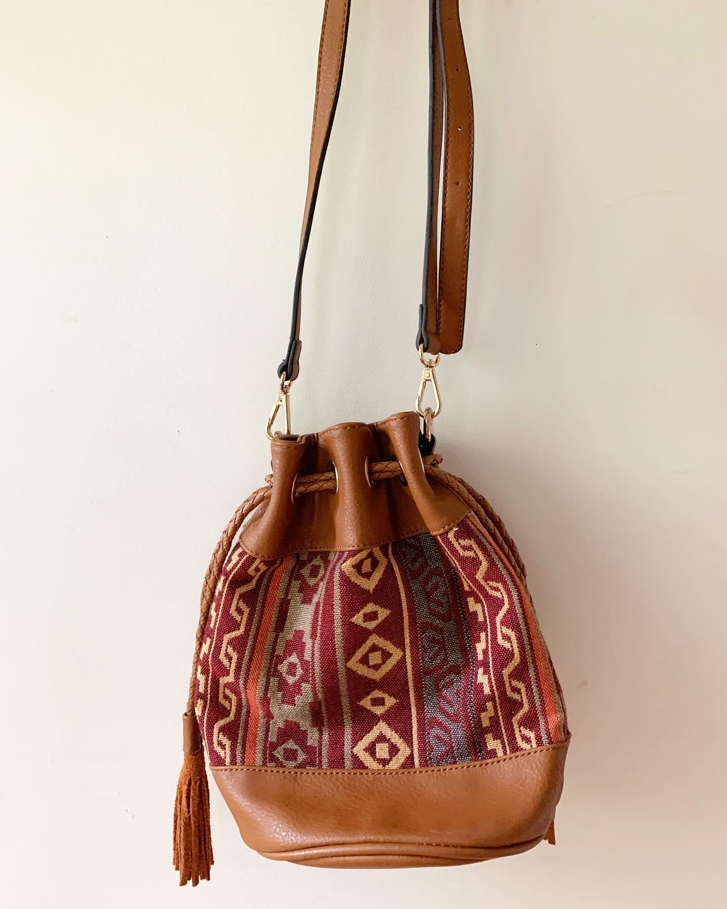 Aztec Print Bucket Bag Purse