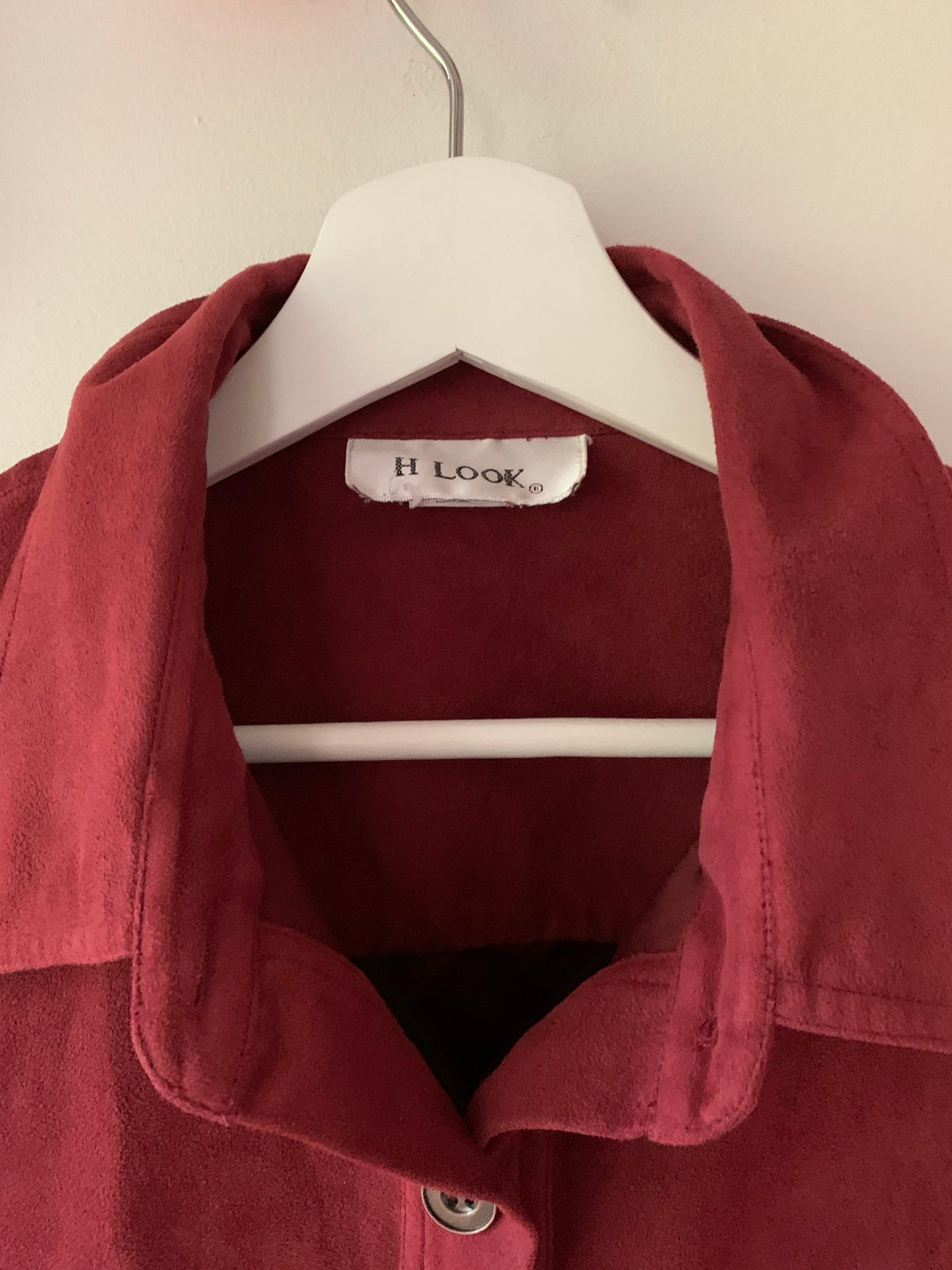 H Look Vintage Burgundy Button Down Light Shacket