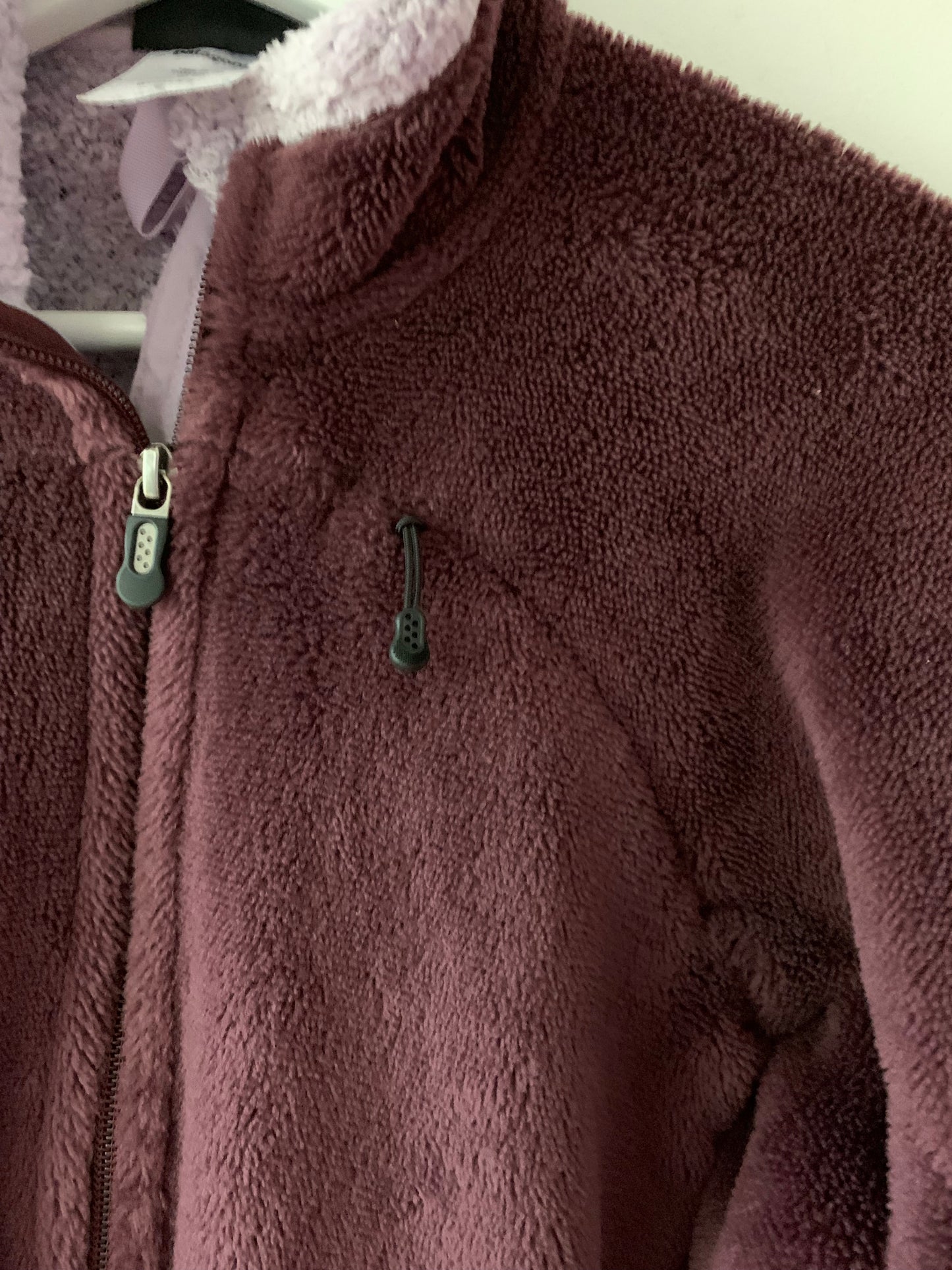 Patagonia Plum Purple Full Zip Fleece Jacket Embroidered Monogram Letter R, Size Small