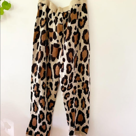 Hayden Los Angeles High Rise Knit Leopard Print Pants, Size 2X