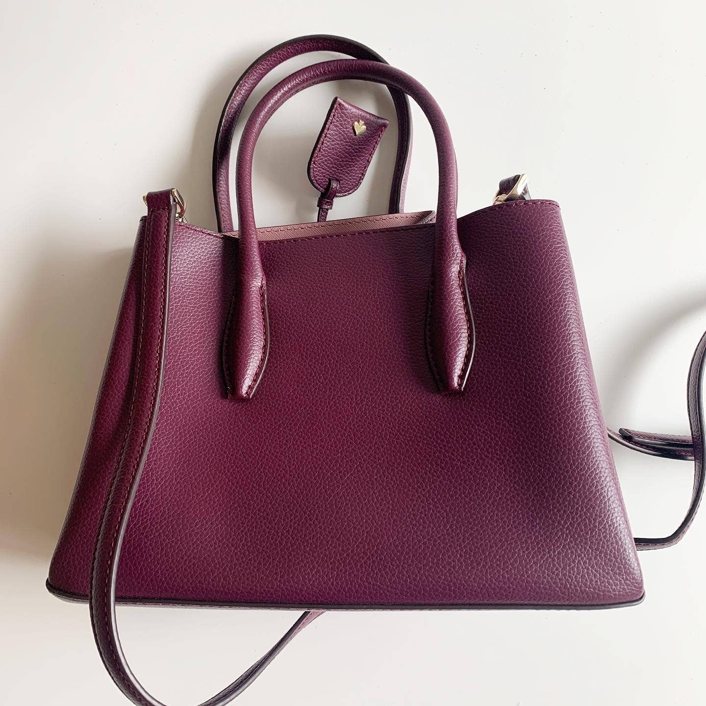 Kate Spade Eva Small Satchel Crossbody Deep Plum Purple Purse