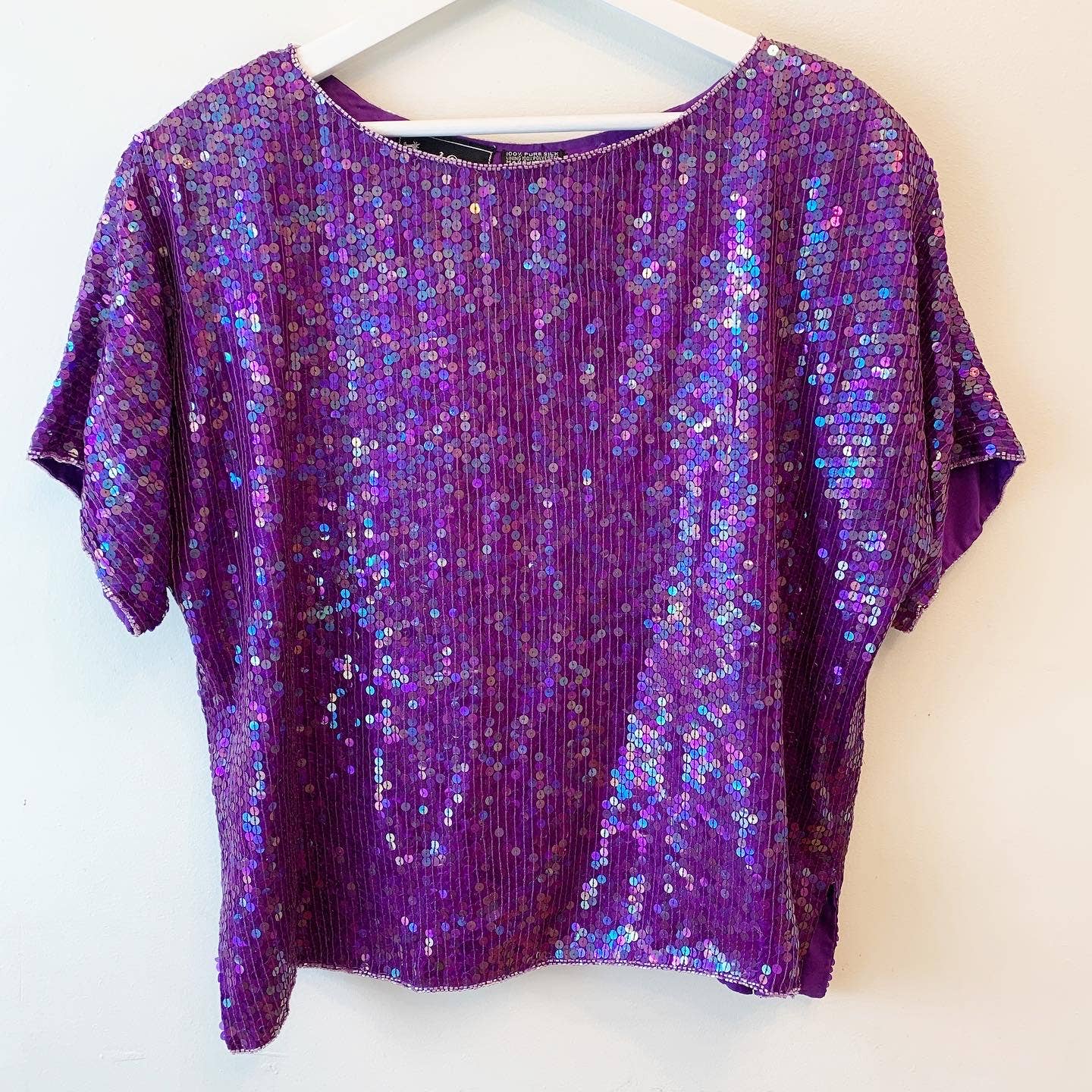 Vintage Jewel Queen Purple Sequin Blouse