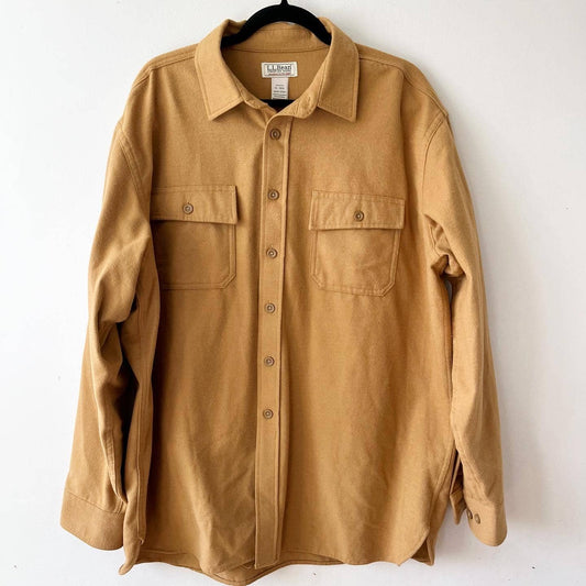 L. L Bean Tan Chamios Cloth Shirt Shacket