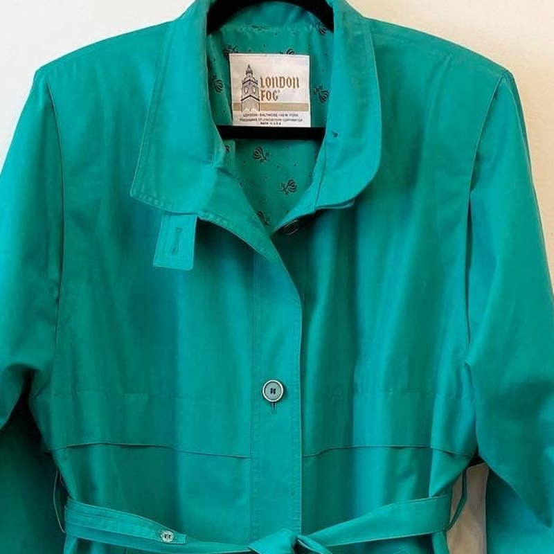 Vintage London Fog Green Trench Coat