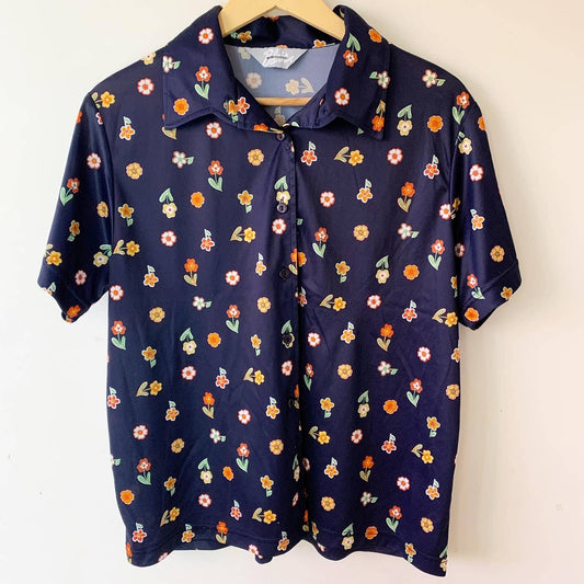 Vintage Blair Navy Floral Button Up Shirt