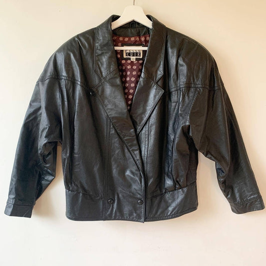 Pelle Cuir Vintage Leather Black Bomber Jacket