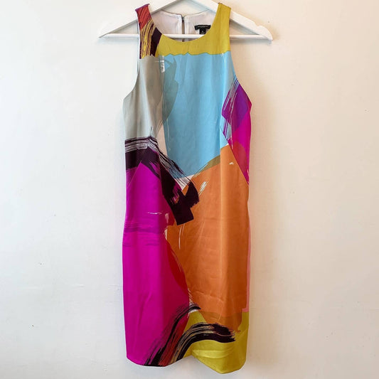 Ann Taylor Modern Art Colorful Pattern Dress