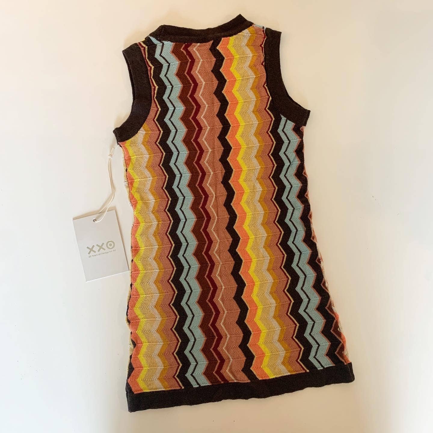 Kids Missoni for Target Chevron Sweater Vest Dress Brown Yellow