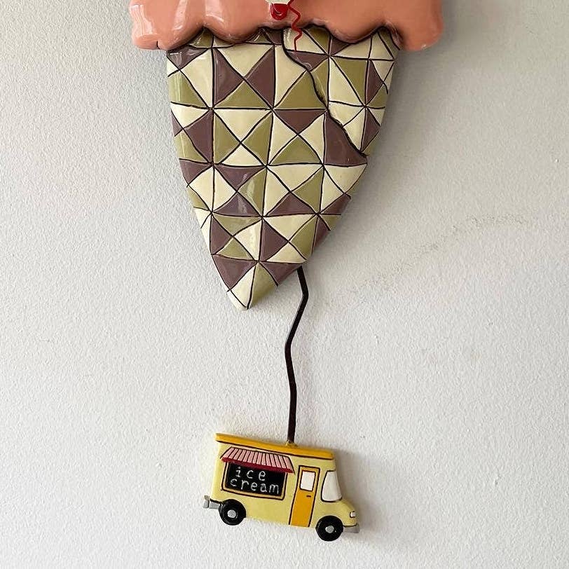 Allen Designs Scoops Ice Cream Shaped Pendulum Novelty Clock