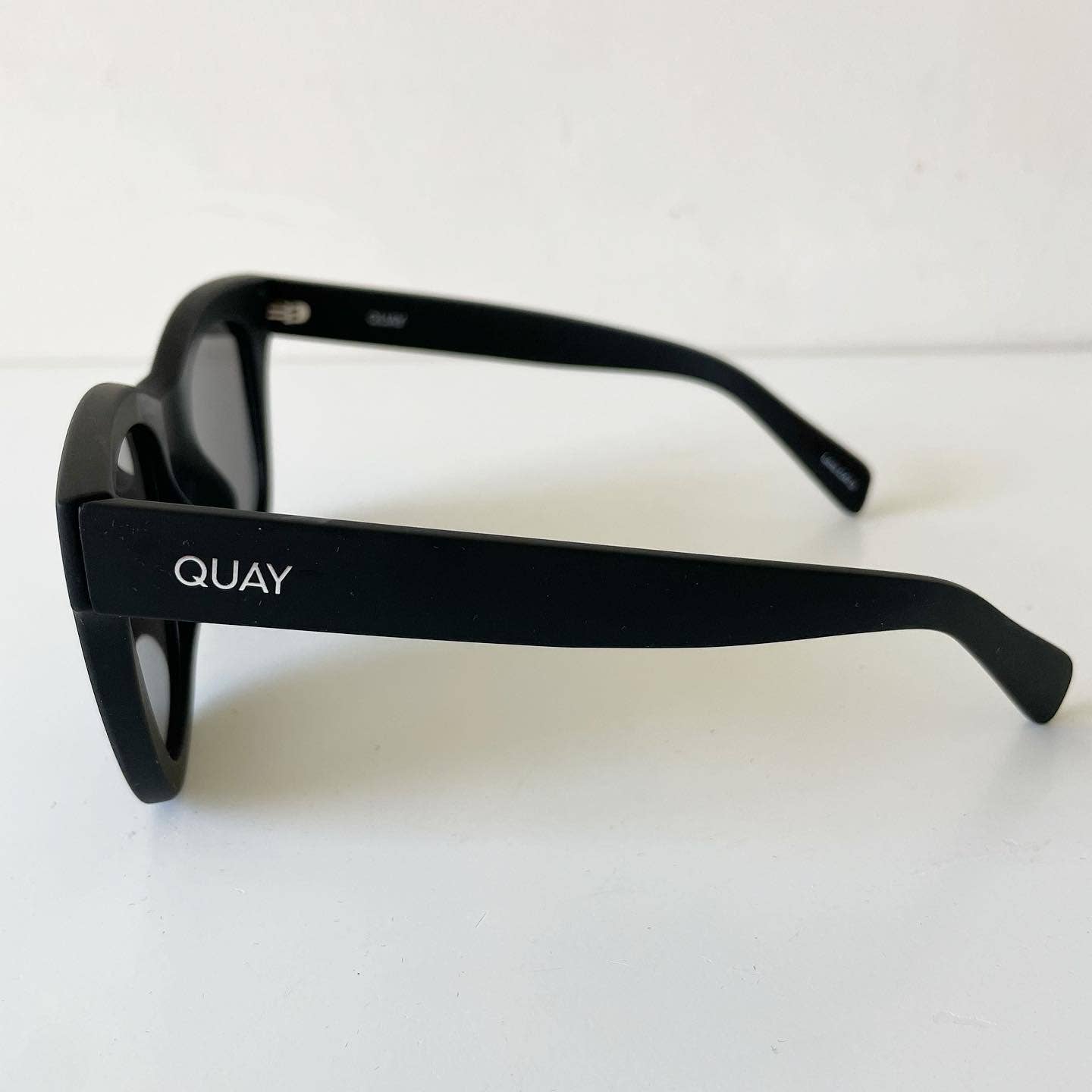 Quay Australia After Hours Large Square Black Matte Polarized Sunglasses