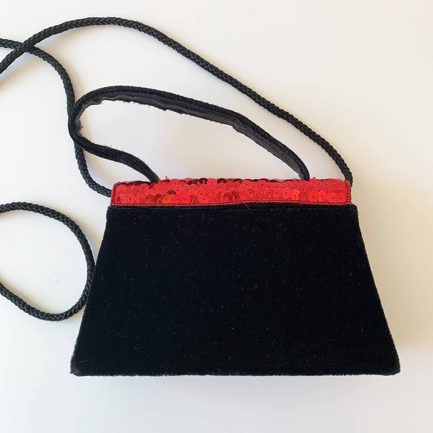 Vintage Christmas Holiday House Shaped Novelty Velvet Purse