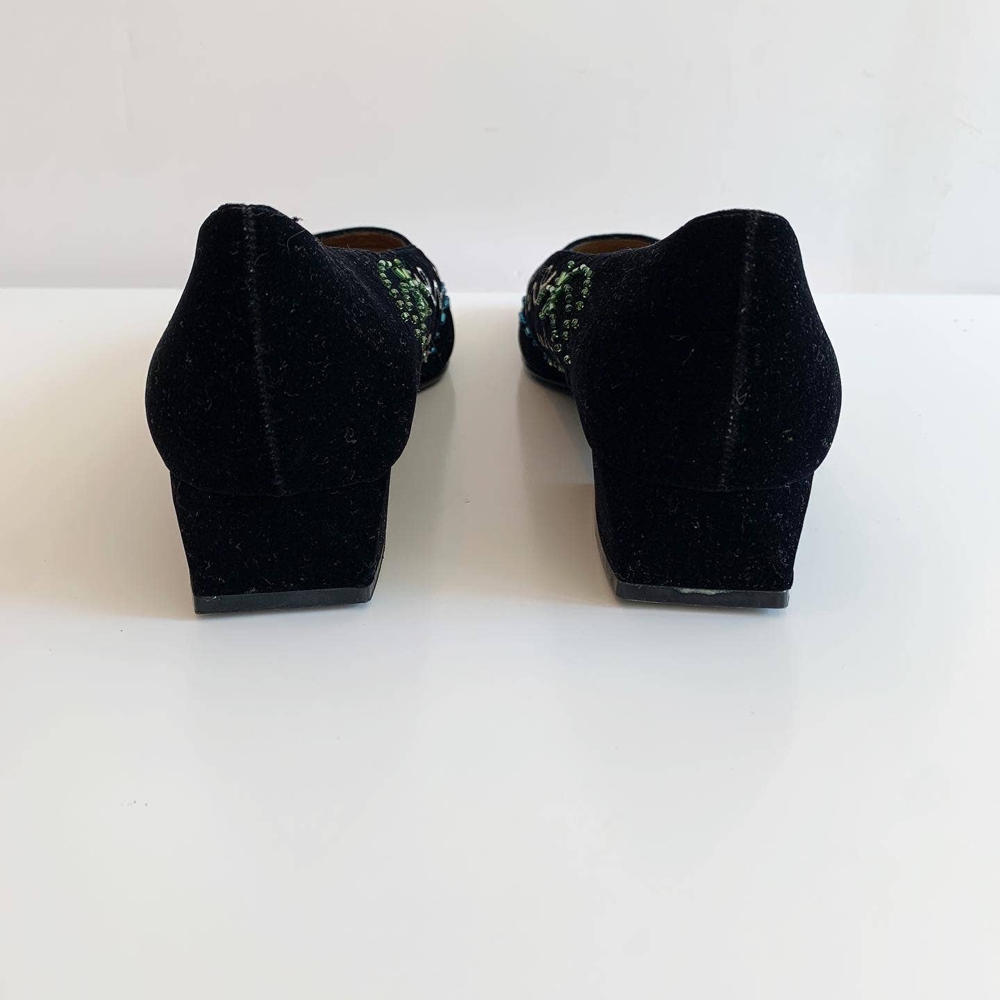 The Touch of Nina New Year's 2000 Millennium Y2K Velvet Beaded Shoes