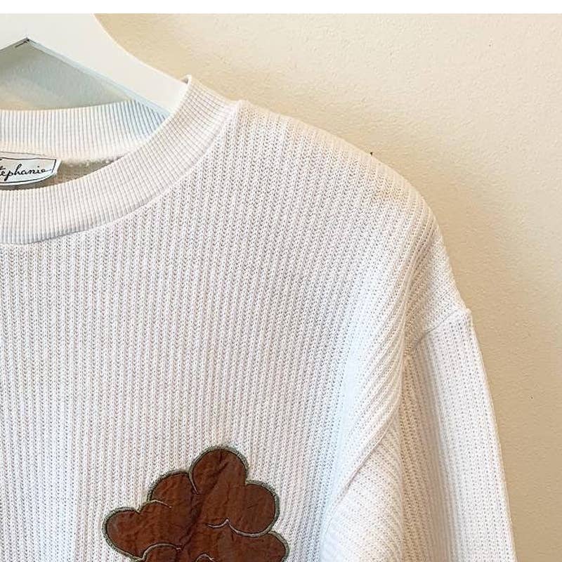 Vintage Novelty Stephanie House Print Knit Sweater
